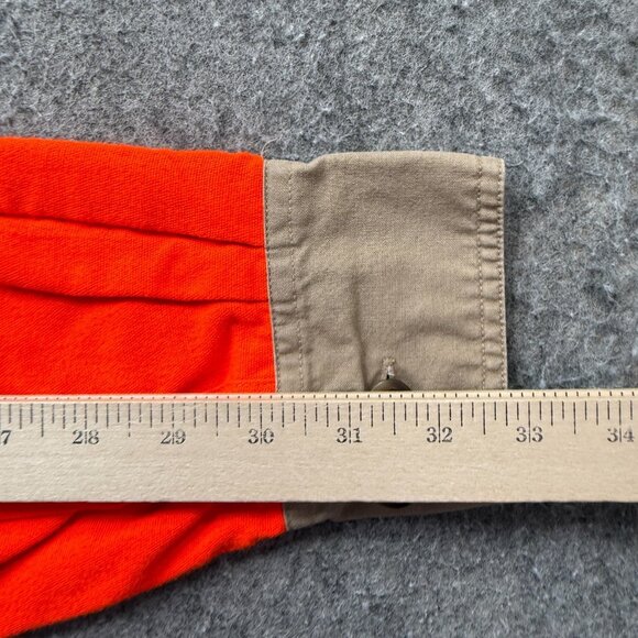 Cabela's Shooting Shirt Men M Beige Hunting Orange Reflective Long Sleeve - Picture 12 of 13